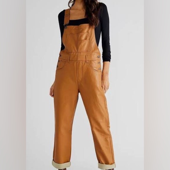 Free People Pants - Free People NWOT Ziggy Vegan Leather Overalls